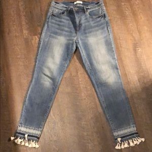 Loft embellished tassel jeans